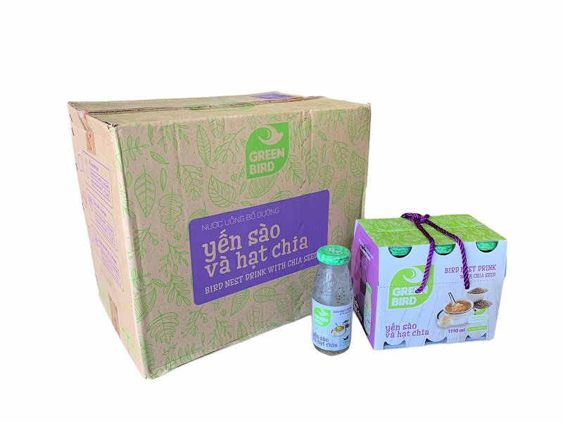 Thùng 48 chai Nước yến Hạt chia - chai 185ml