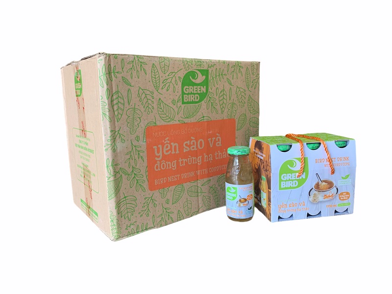 Thùng 48 chai Nước yến sào & Đông trùng Hạ thảo  - chai 185ml